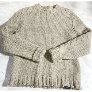 Vintage Abercrombie & Fitch Chunky Heavy Hand Cable Knit 100 % Wool Sweater Sz S